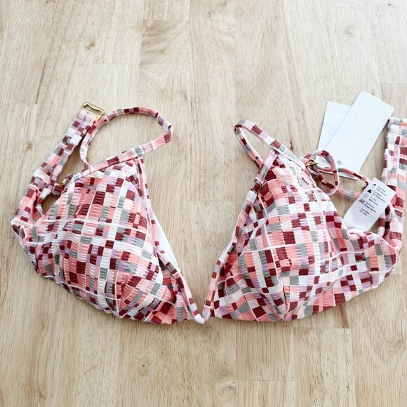 NWT L*Space Helena Top Pink Orange Graphic M Swim Bikini Swimsuit - Picture 8 of 8